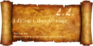 Láng Liberátusz névjegykártya